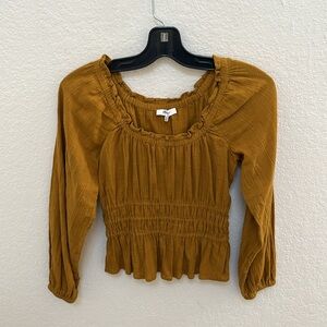 Madewell Gold Peasant Blouse